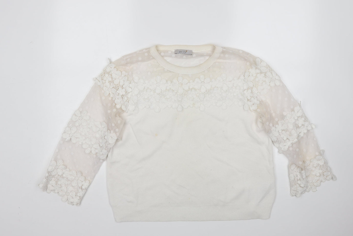 Womens UK Size 16 Per Una White Pullover Jumper