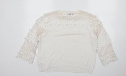 Womens UK Size 16 Per Una White Pullover Jumper