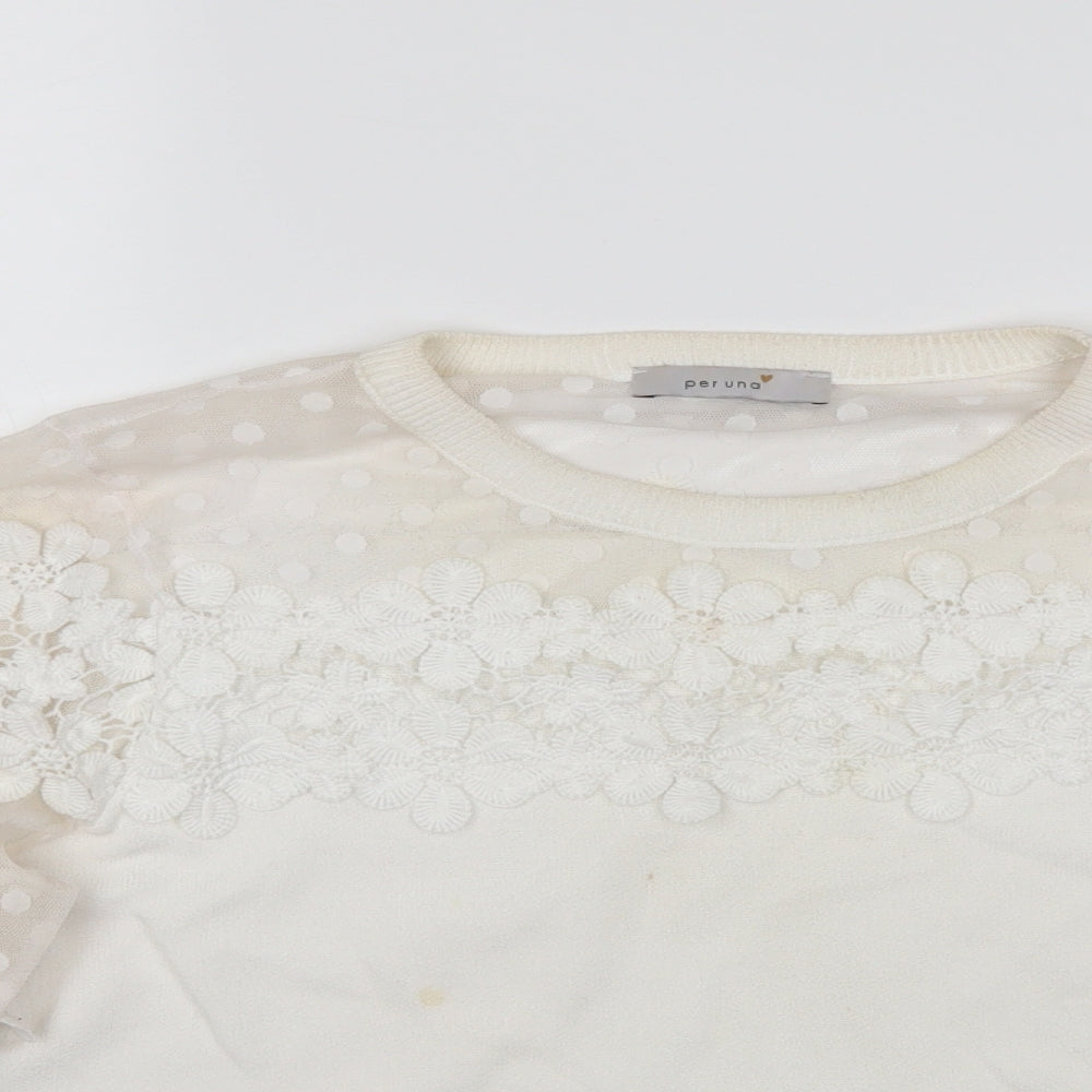 Womens UK Size 16 Per Una White Pullover Jumper