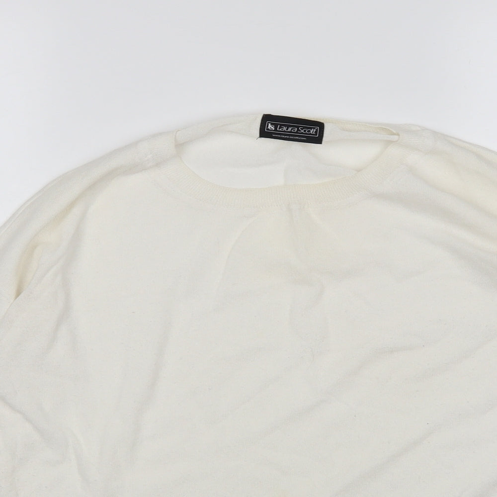 Laura Scott Womens White   Pullover Jumper Size 6