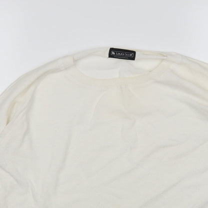 Laura Scott Womens White   Pullover Jumper Size 6