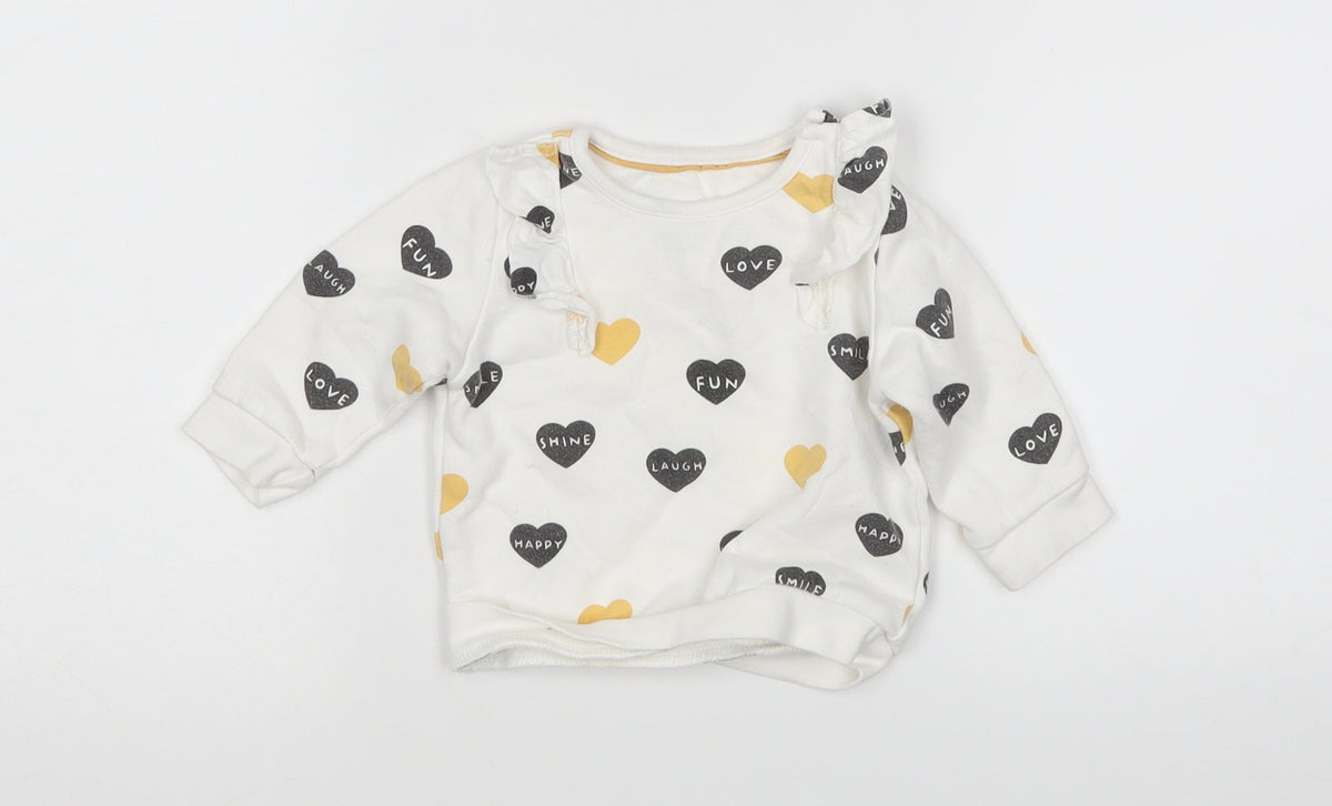 Additional front view of F&F girls’ multicoloured jumper, size 0-3, months