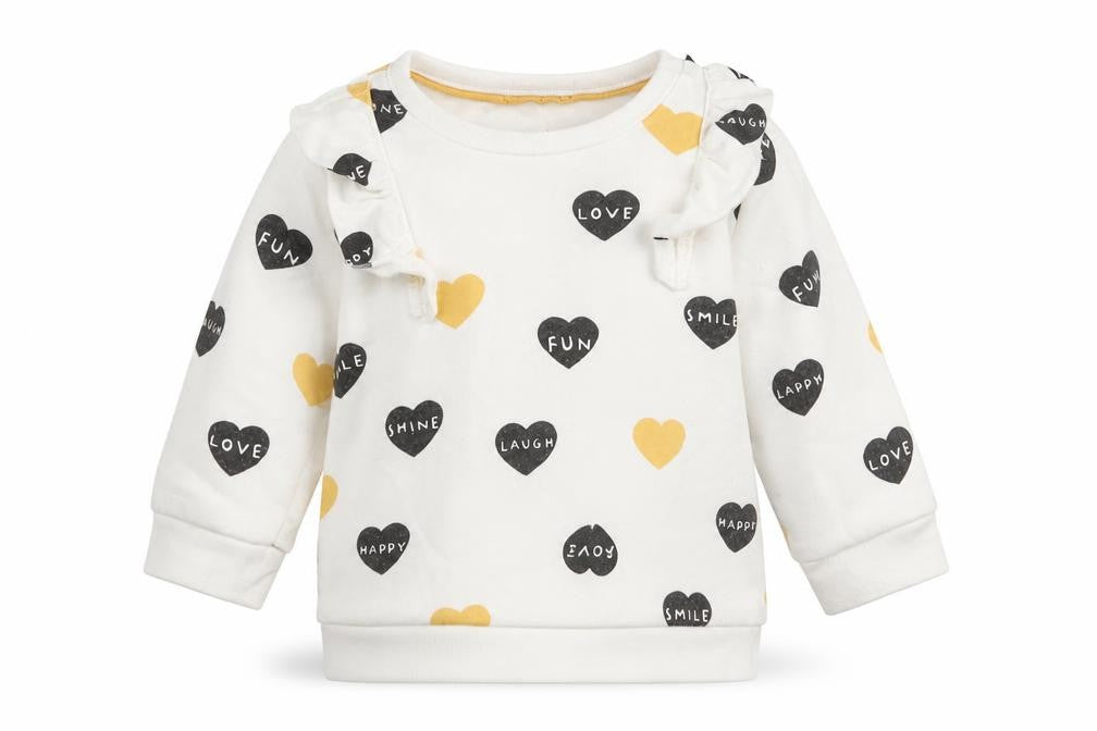 Front view of F&F girls’ multicoloured jumper, size 0-3, months