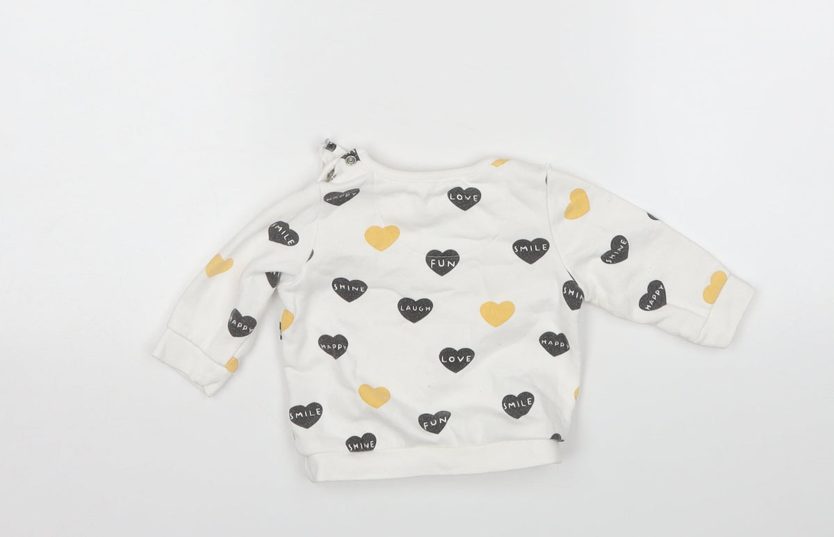 Back view of F&F girls’ multicoloured jumper, size 0-3, months