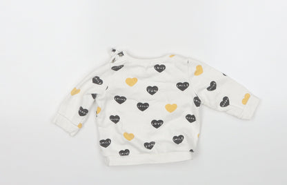 Back view of F&F girls’ multicoloured jumper, size 0-3, months