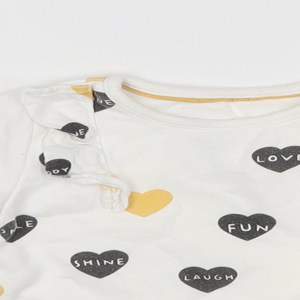 Close-up detail of F&F girls’ multicoloured jumper, size 0-3, months