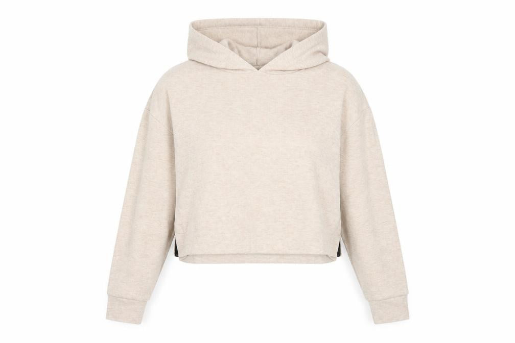 Front view of New Look women’s beige pullover hoodie, size S