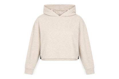 Front view of New Look women’s beige pullover hoodie, size S