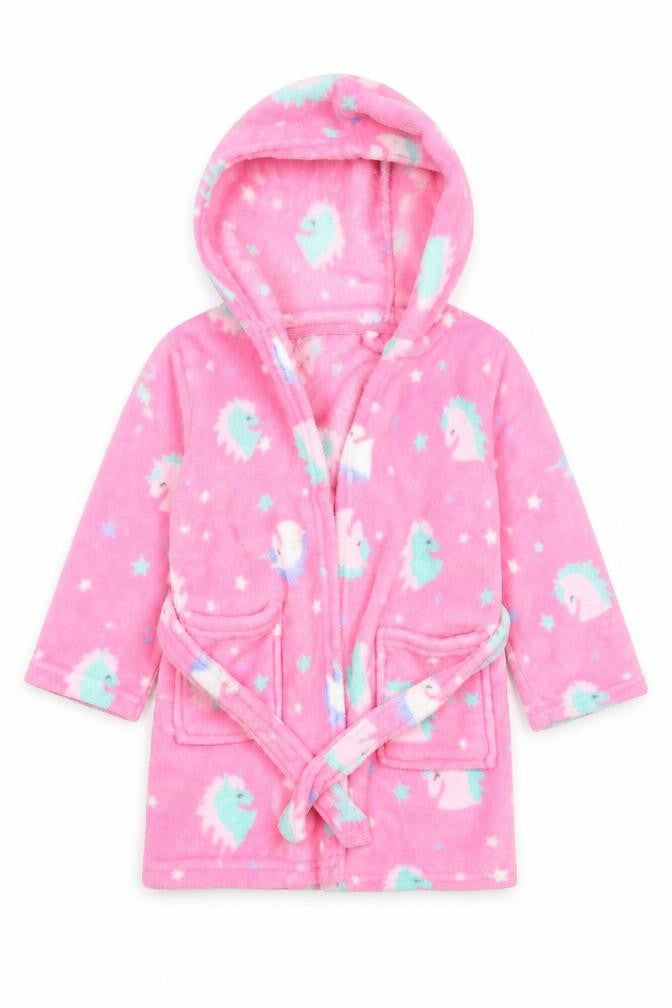 Front view of Studio girls’ multicoloured animal print gown, size 2-3, years - unicorn