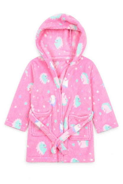 Front view of Studio girls’ multicoloured animal print gown, size 2-3, years - unicorn