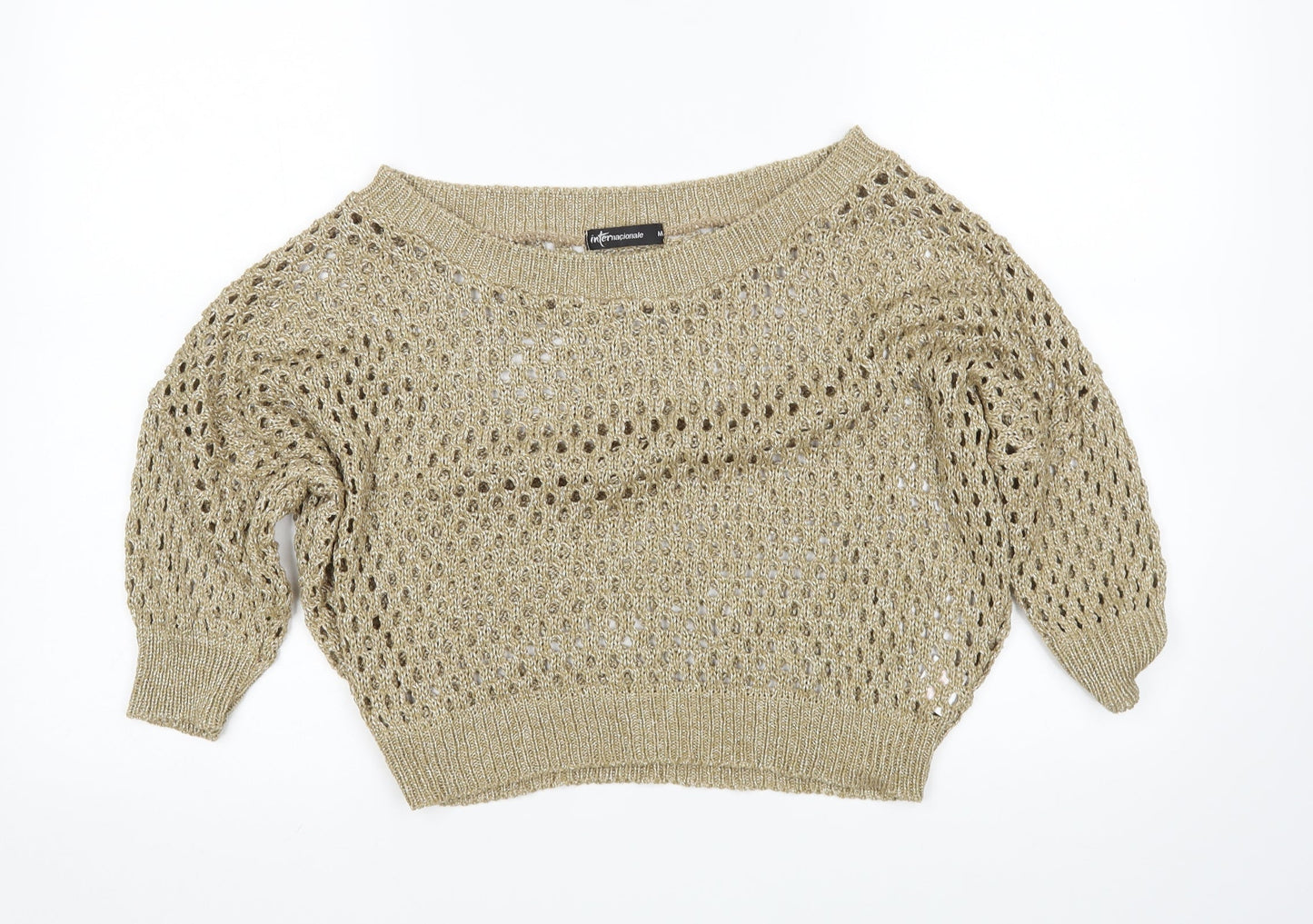 Womens UK Size M Internacionale Gold Pullover Jumper