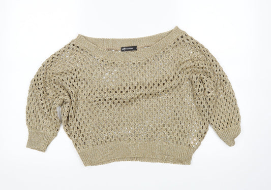 Womens UK Size M Internacionale Gold Pullover Jumper