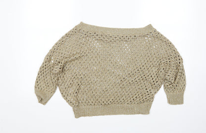 Womens UK Size M Internacionale Gold Pullover Jumper