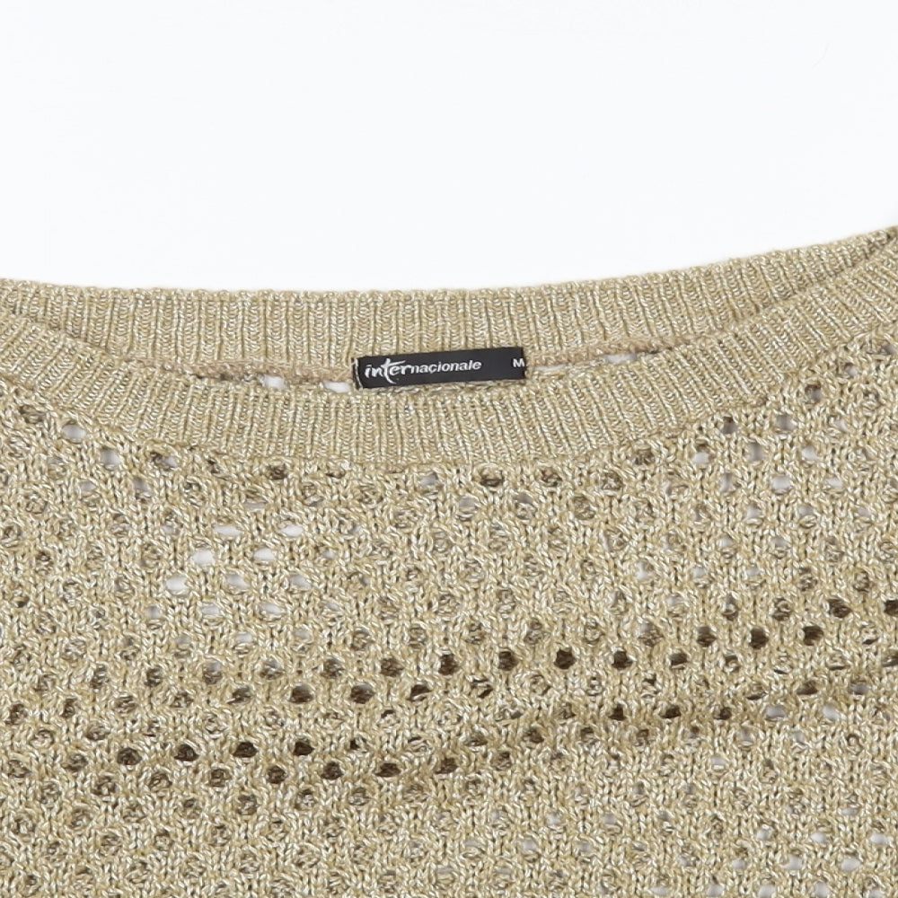 Womens UK Size M Internacionale Gold Pullover Jumper
