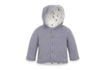 Front view of George Baby Blue Striped Full Zip Jumper, size 0-3, Months