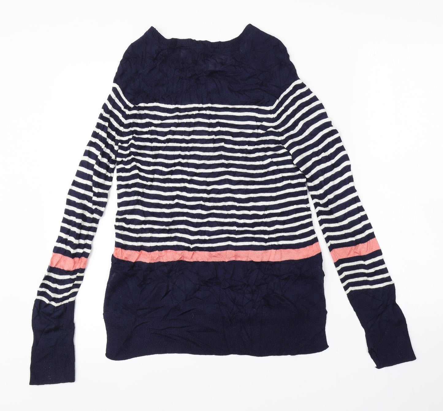 F&F Womens Blue Striped  Pullover Jumper Size 10