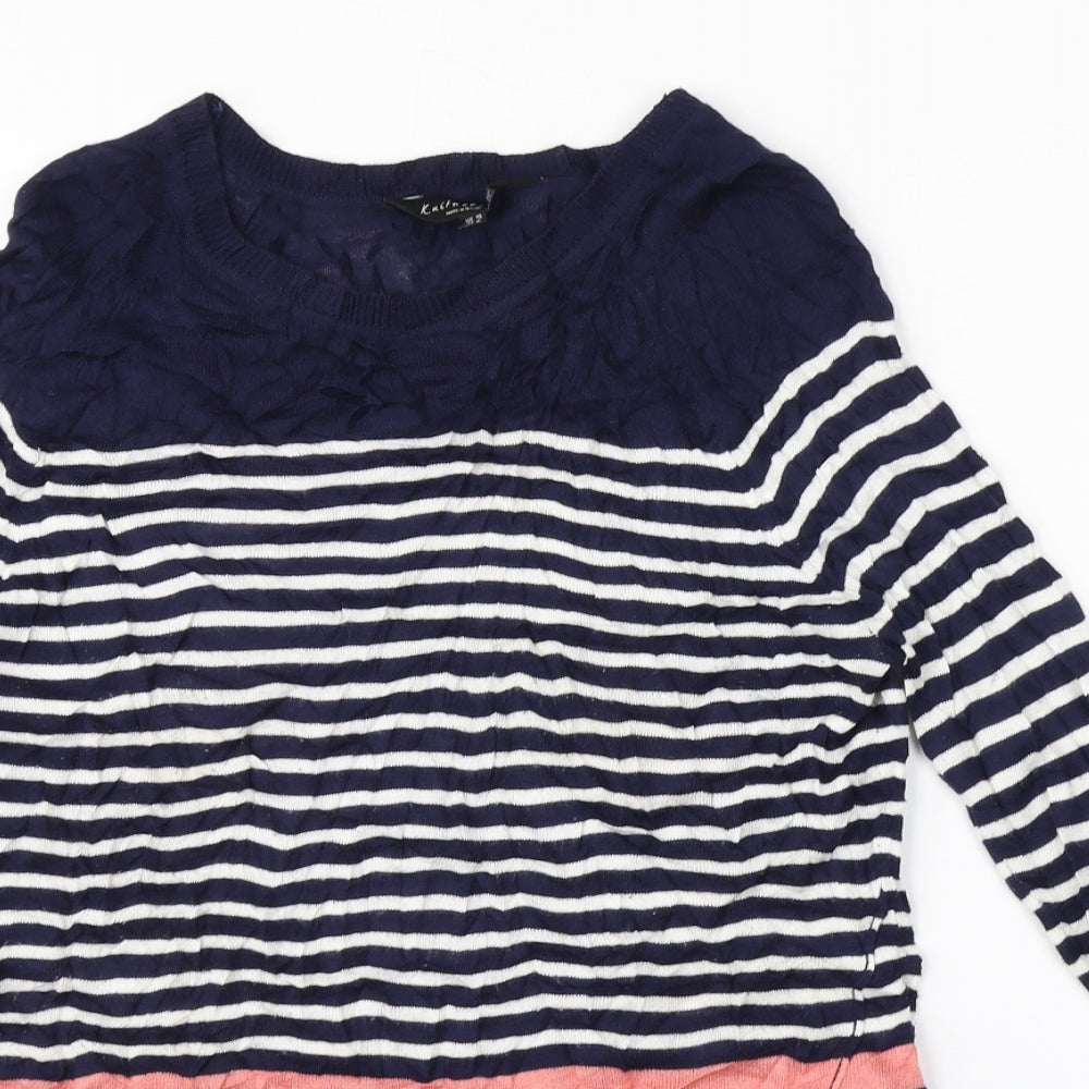 F&F Womens Blue Striped  Pullover Jumper Size 10