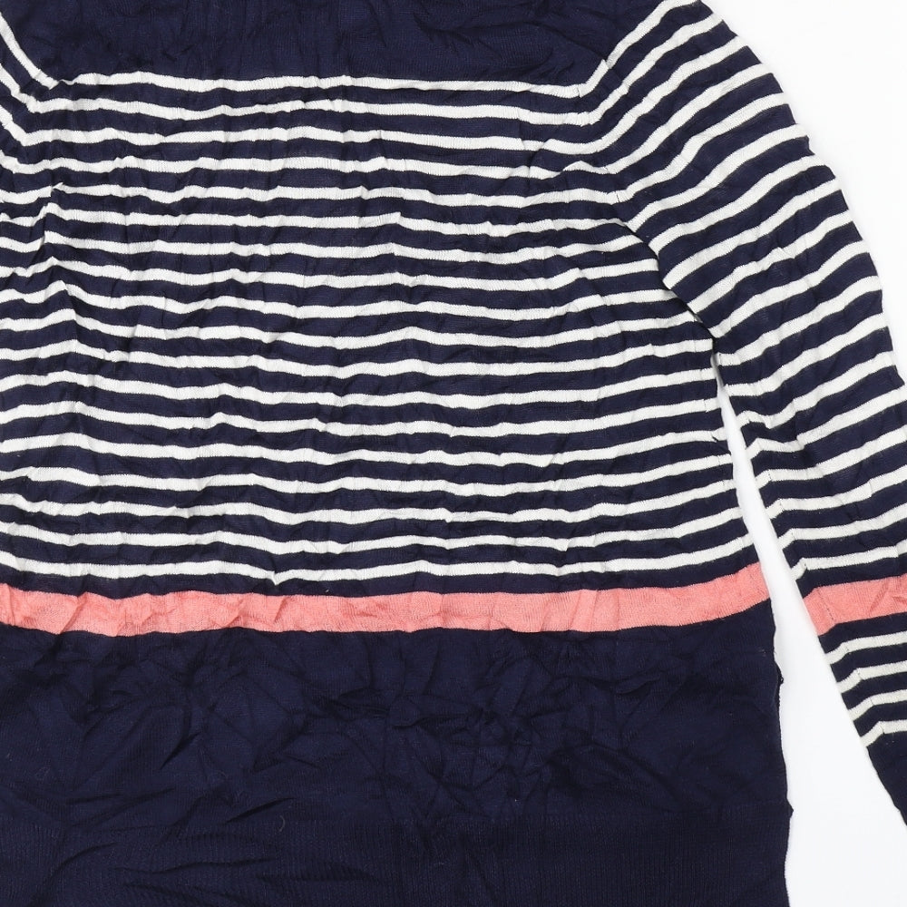 F&F Womens Blue Striped  Pullover Jumper Size 10