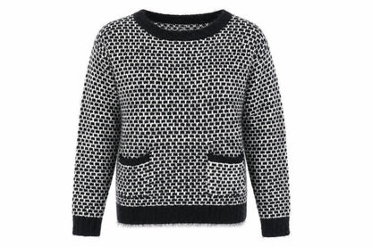 Front view of CASAMA women’s multicoloured check jumper, size M