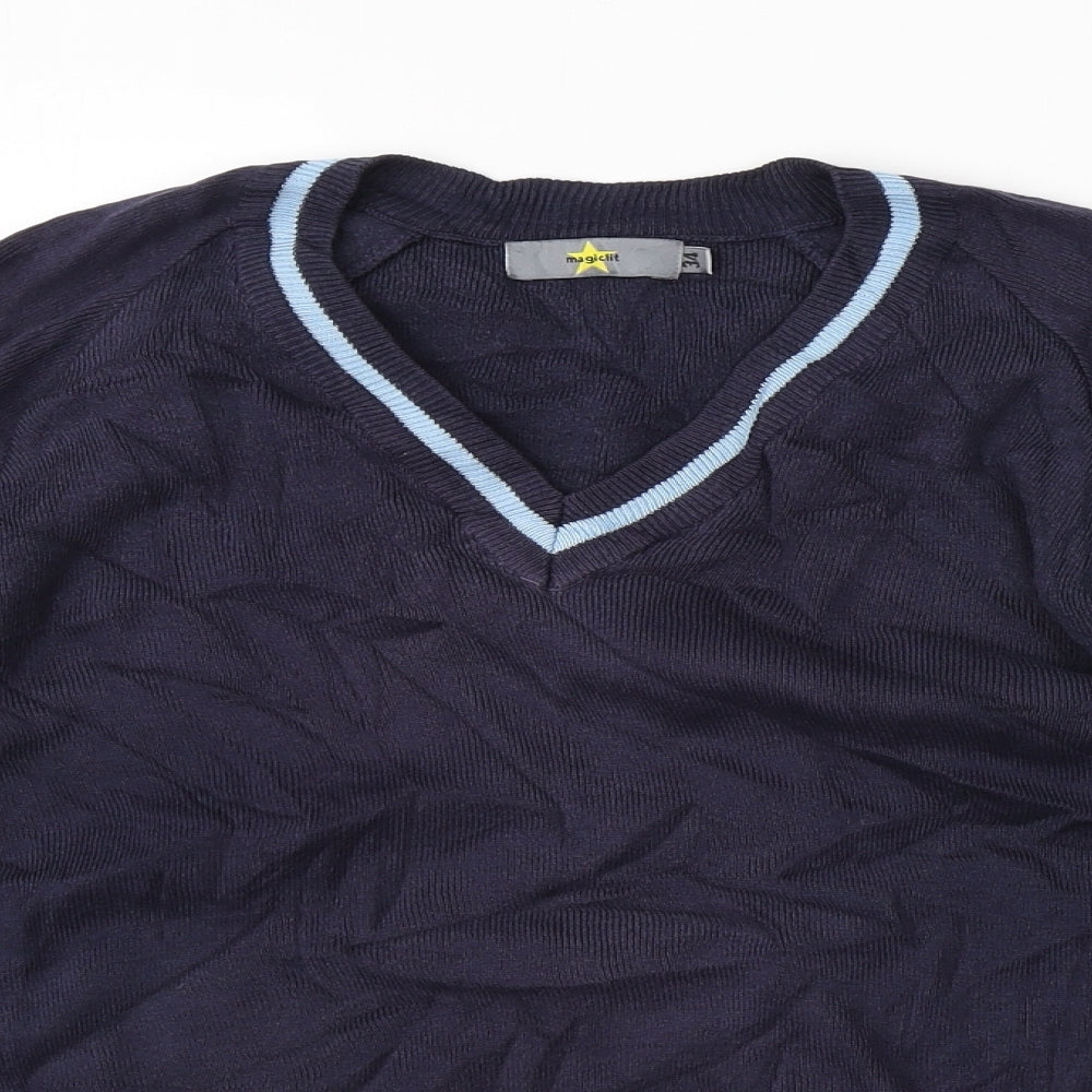 MAGICFIT Mens Blue   Pullover Jumper