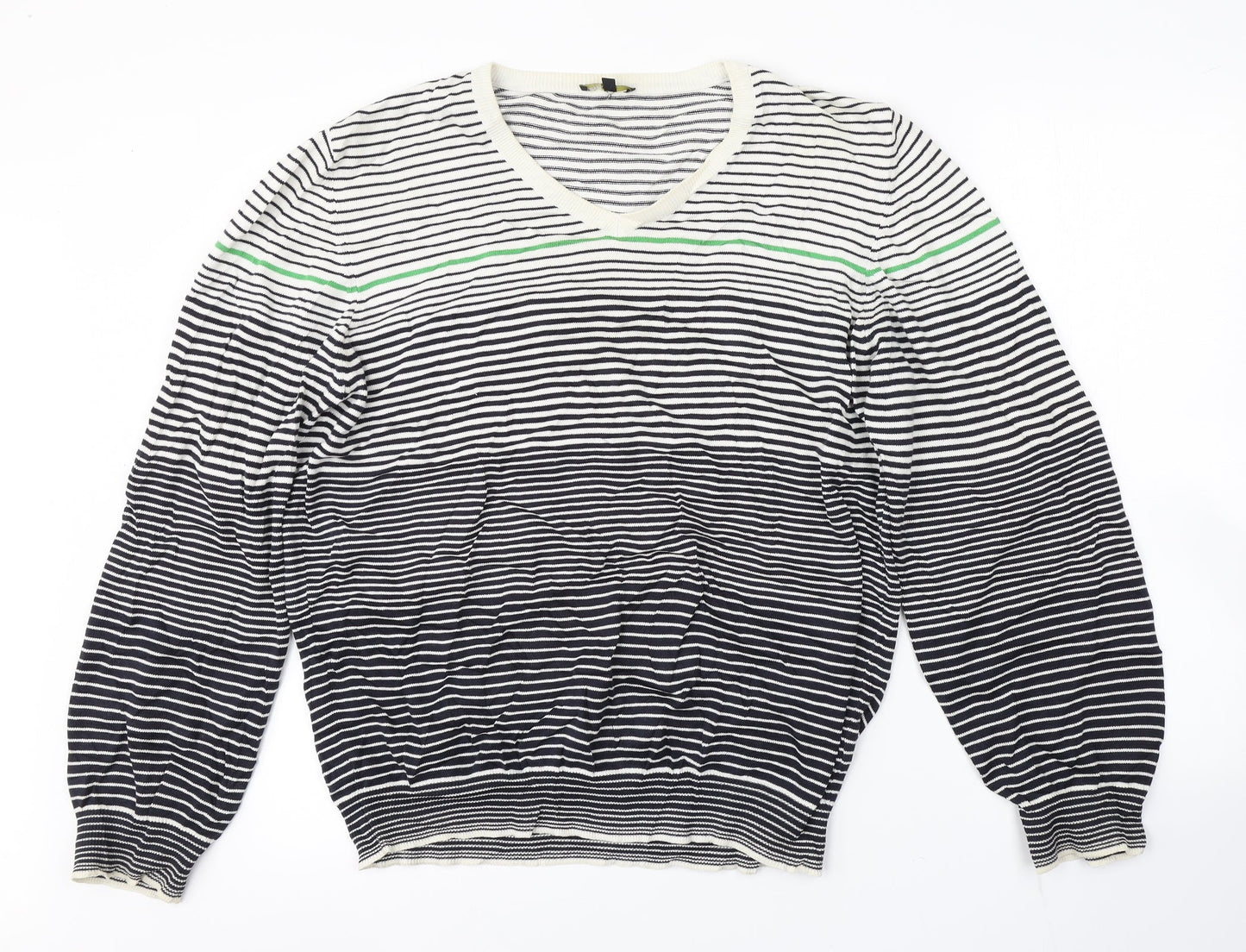 Preworn Mens Multicoloured Striped  Pullover Jumper Size L