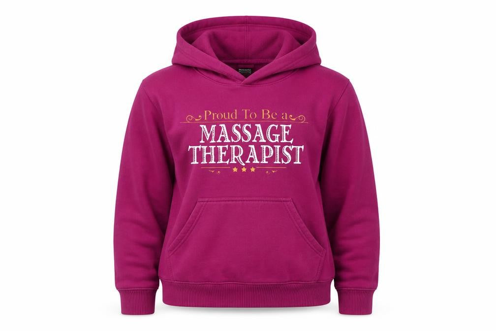Front view of women’s purple pullover hoodie, size M