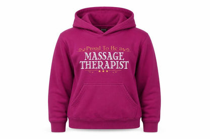 Front view of women’s purple pullover hoodie, size M