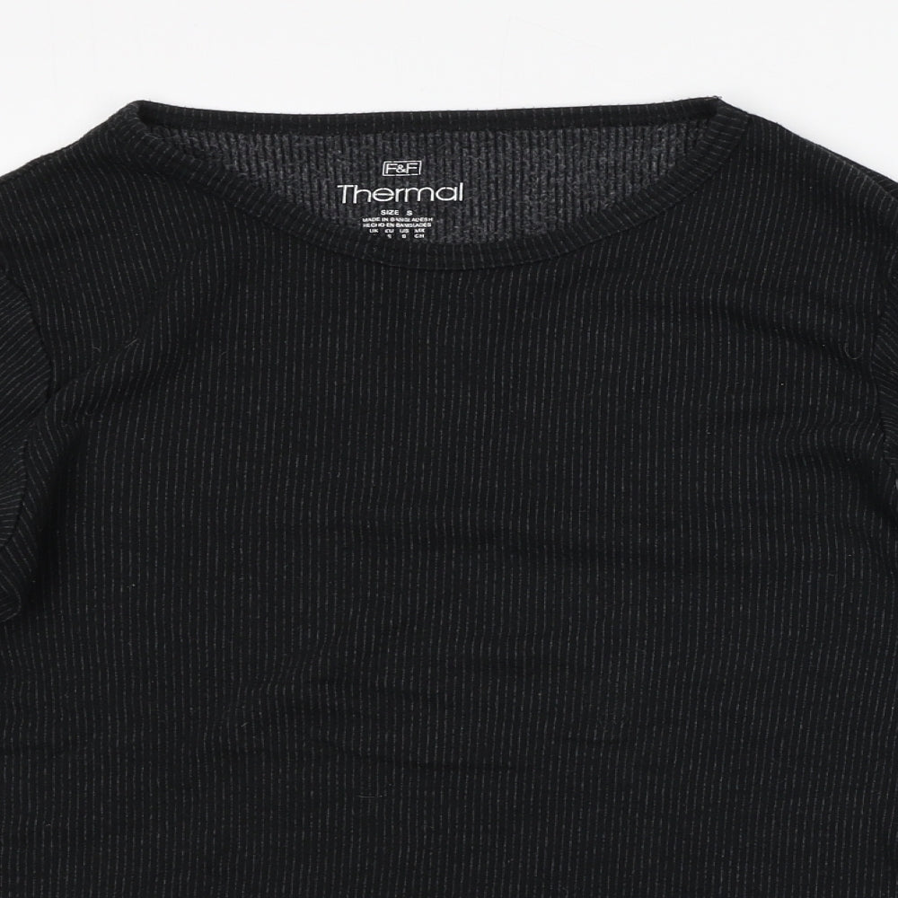 F&F Mens Grey Striped   T-Shirt Size S