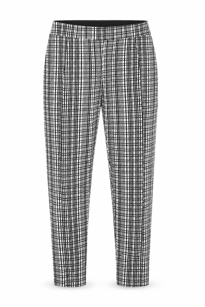 Front view of Jane Norman women’s multicoloured check trousers, size UK 10, 25-inch leg