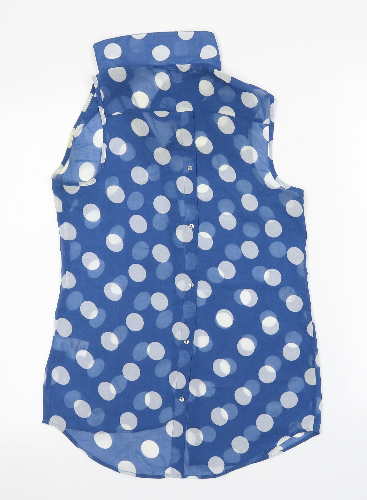 NEXT Womens Blue Polka Dot  Basic Button-Up Size 6
