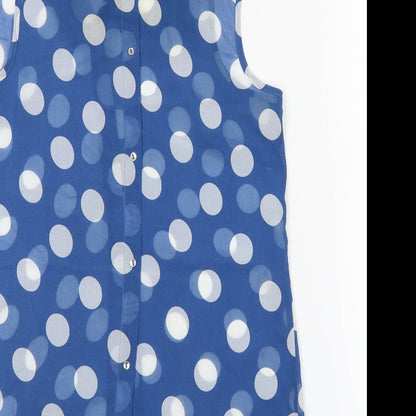 NEXT Womens Blue Polka Dot  Basic Button-Up Size 6