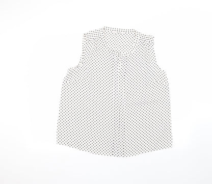 TU Womens White Polka Dot  Basic T-Shirt Size 14