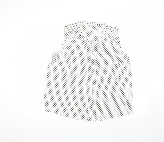 TU Womens White Polka Dot  Basic T-Shirt Size 14