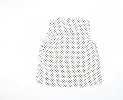 TU Womens White Polka Dot  Basic T-Shirt Size 14