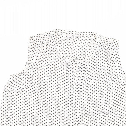 TU Womens White Polka Dot  Basic T-Shirt Size 14