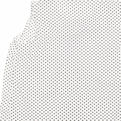 TU Womens White Polka Dot  Basic T-Shirt Size 14