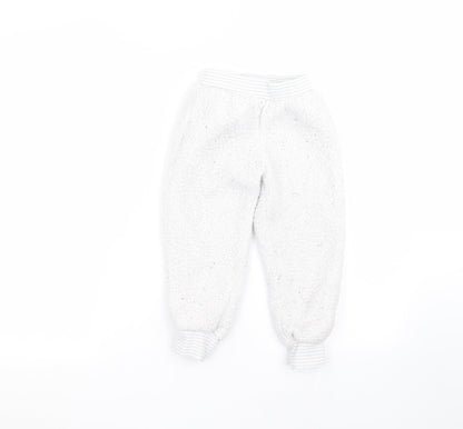 F&F Girls White   Sweatpants Trousers Size 4-5 Years