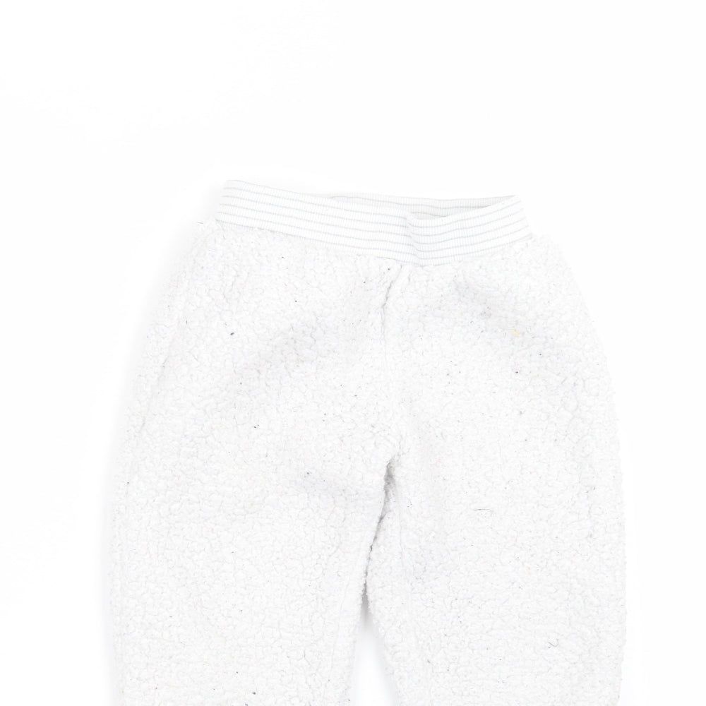 F&F Girls White   Sweatpants Trousers Size 4-5 Years