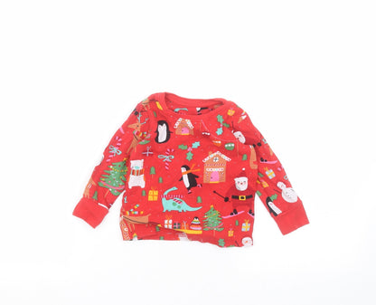 Additional front view of Next Baby Red Basic T-Shirt, size 12-18, Months