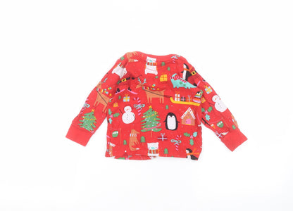 Back view of Next Baby Red Basic T-Shirt, size 12-18, Months