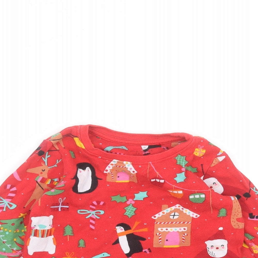 Close-up detail of Next Baby Red Basic T-Shirt, size 12-18, Months