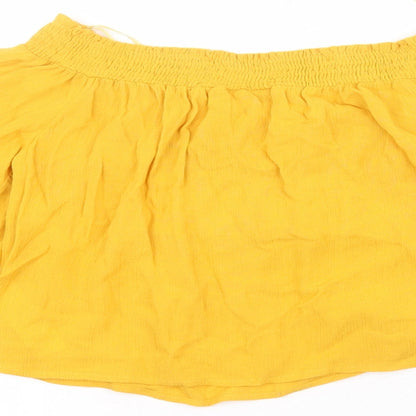Womens UK Size 6 Miss Selfridge Yellow Basic T-Shirt