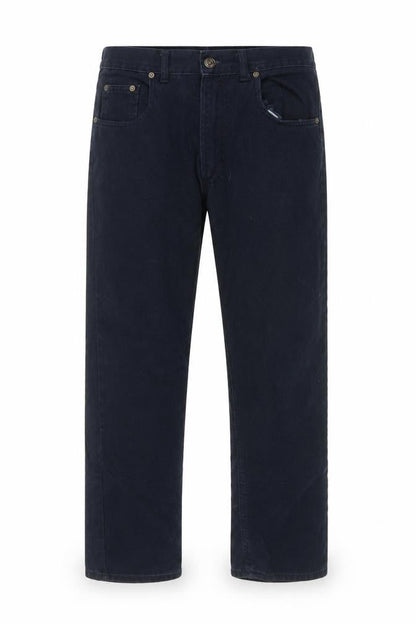 Front view of Denim & Co. men’s blue straight jeans, size 32, in, 30-inch leg