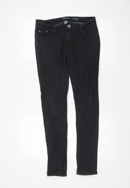 Denim & Co. Womens Black   Skinny Jeans Size 12 L28 in