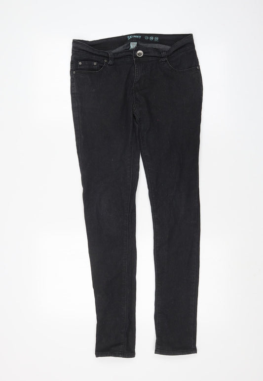 Denim & Co. Womens Black   Skinny Jeans Size 12 L28 in