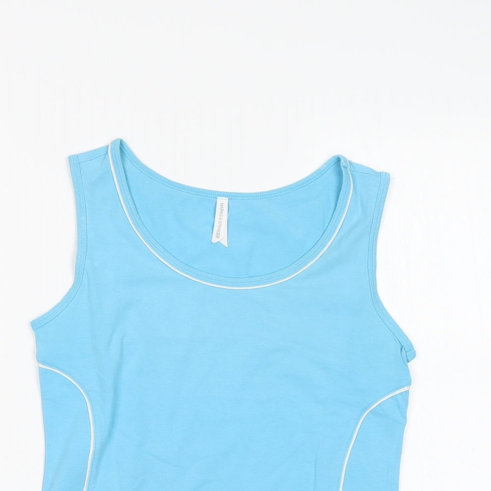 Womens UK Size 12 Marks and Spencer Blue Basic Tank