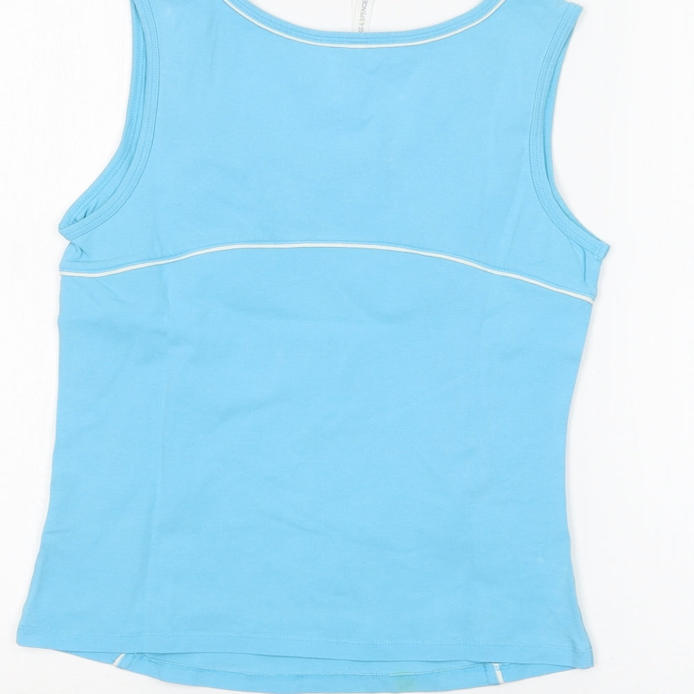 Womens UK Size 12 Marks and Spencer Blue Basic Tank