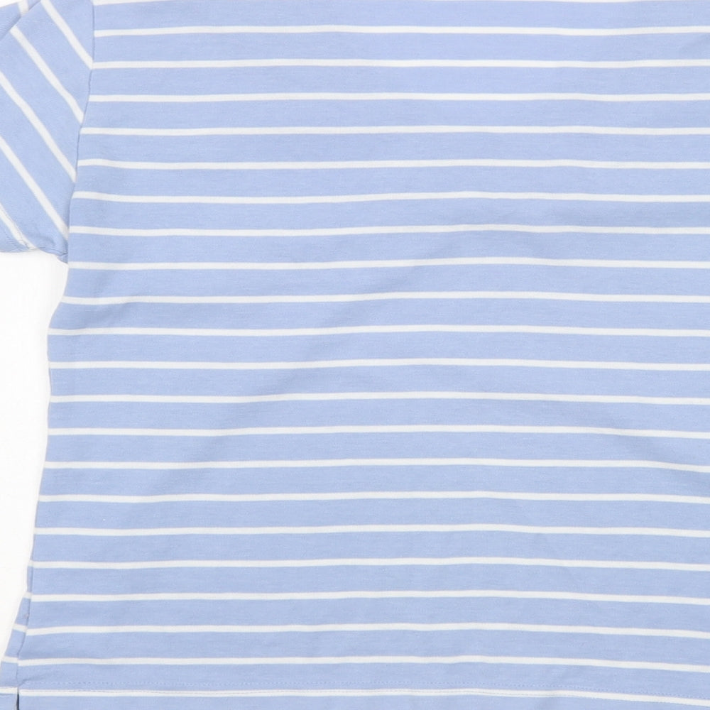 Womens UK Size M Preworn Blue Basic T-Shirt