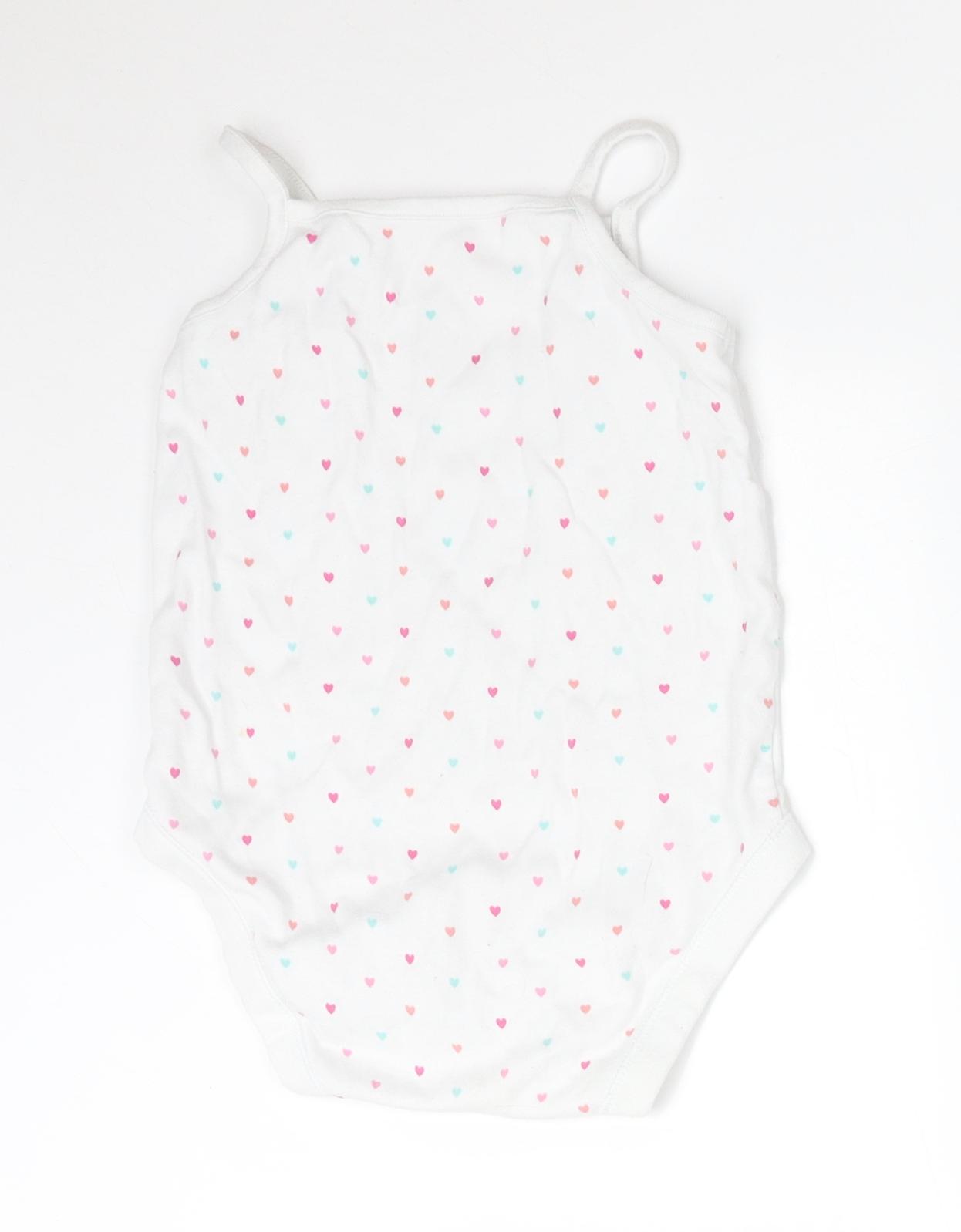 F&F Girls Multicoloured Polka Dot  Bodysuit One-Piece Size 2-3 Years  - HEARTS