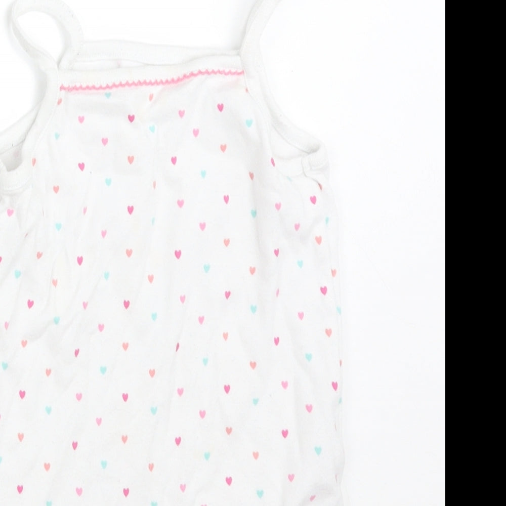 F&F Girls Multicoloured Polka Dot  Bodysuit One-Piece Size 2-3 Years  - HEARTS